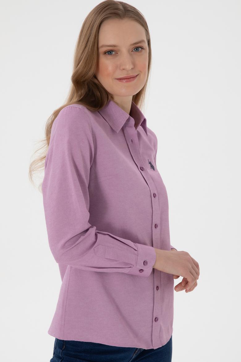 Kadın Menekşe Uzun Kollu Basic Gömlek - 50307726069