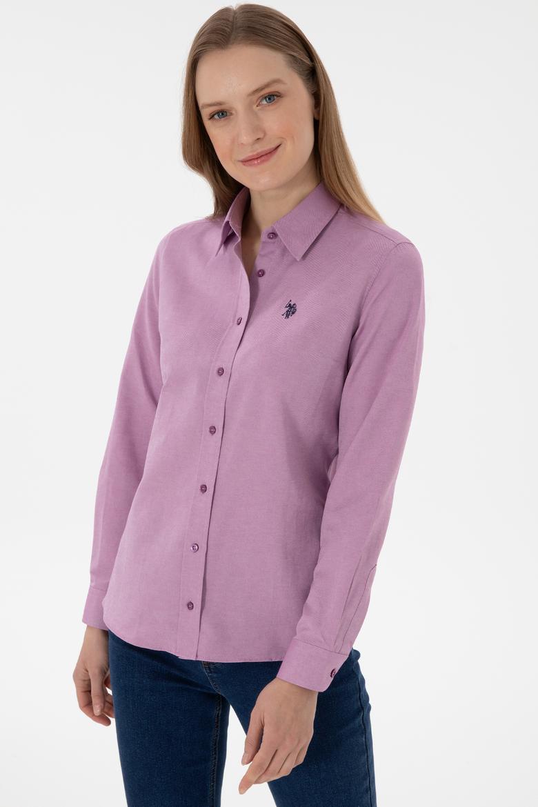 Kadın Menekşe Uzun Kollu Basic Gömlek - 50307726069