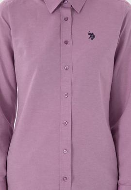 Kadın Menekşe Uzun Kollu Basic Gömlek - 50307726069