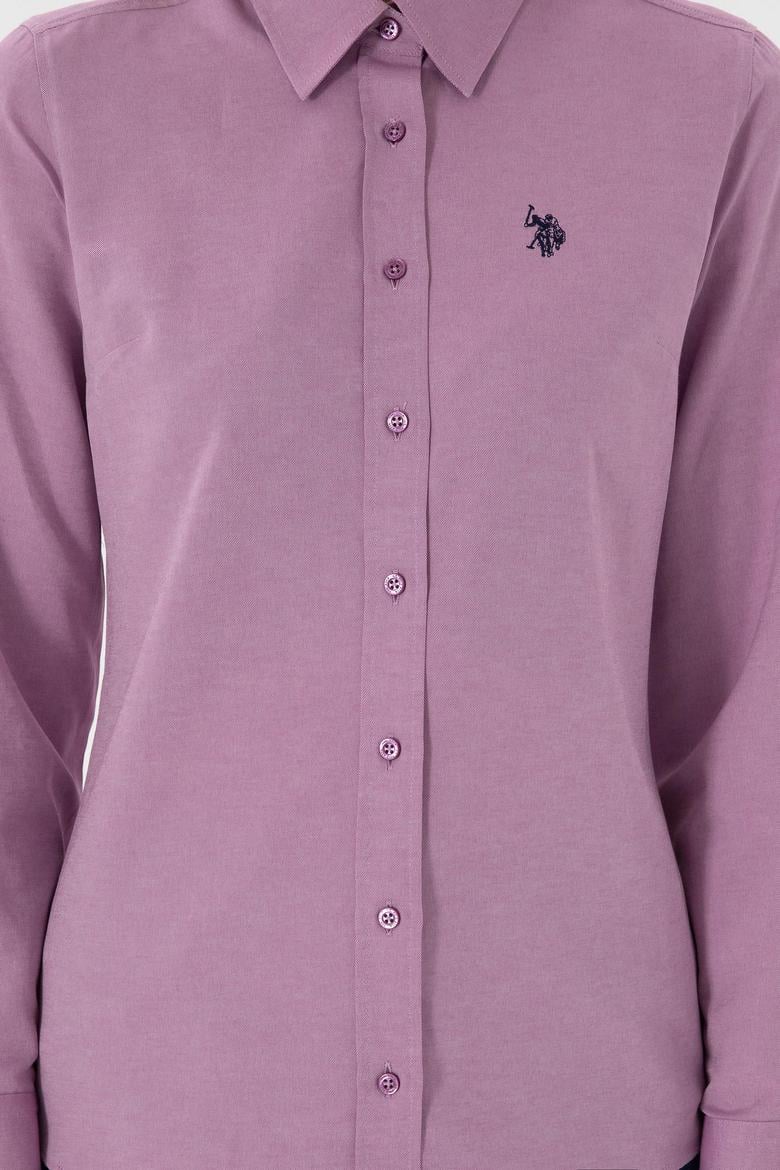 Kadın Menekşe Uzun Kollu Basic Gömlek - 50307726069