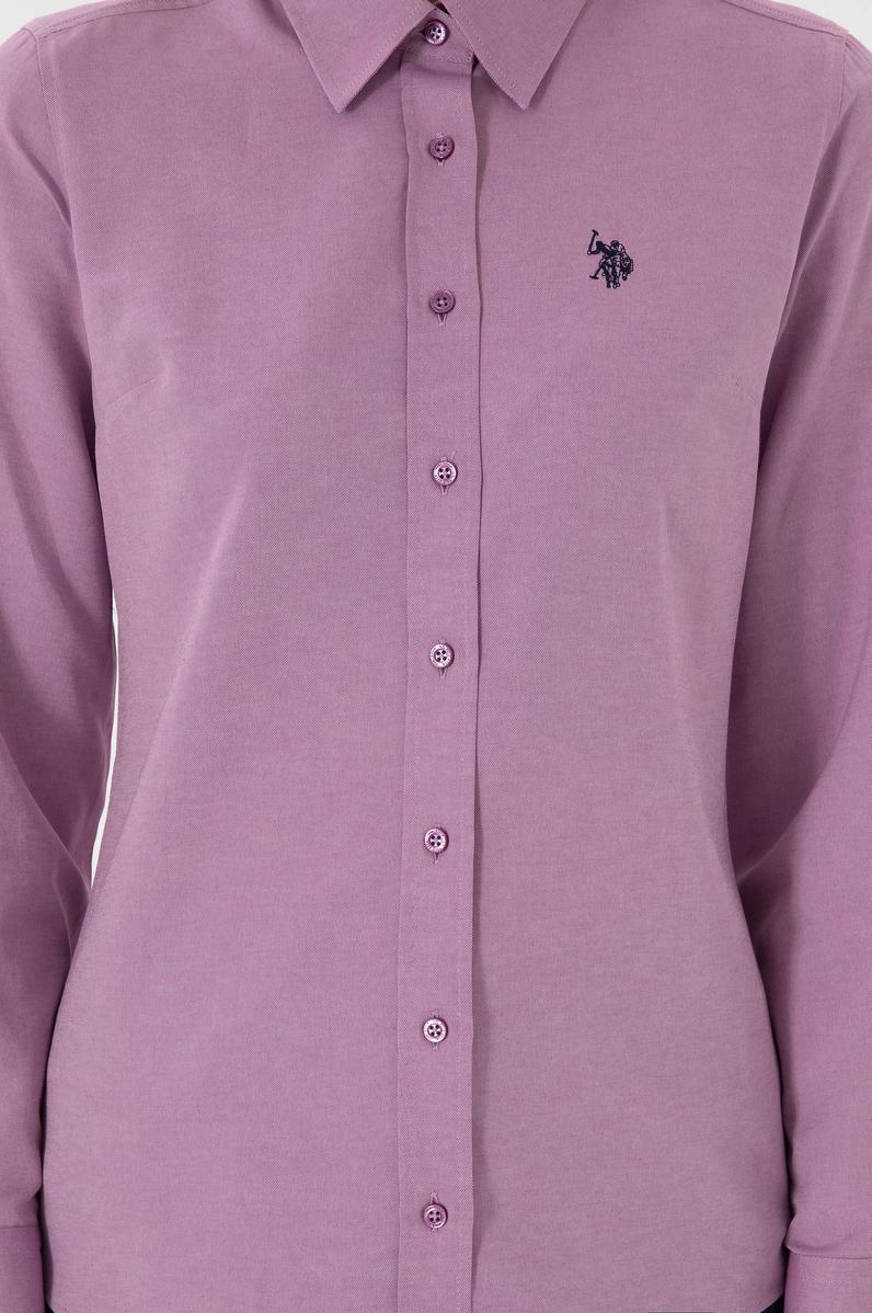 Kadın Menekşe Uzun Kollu Basic Gömlek