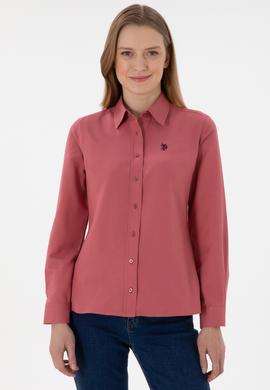 Kadın Vişne Uzun Kollu Basic Gömlek - 50307726082