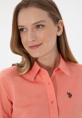 Kadın Nar Çiçeği Uzun Kollu Basic Gömlek - 50307726075