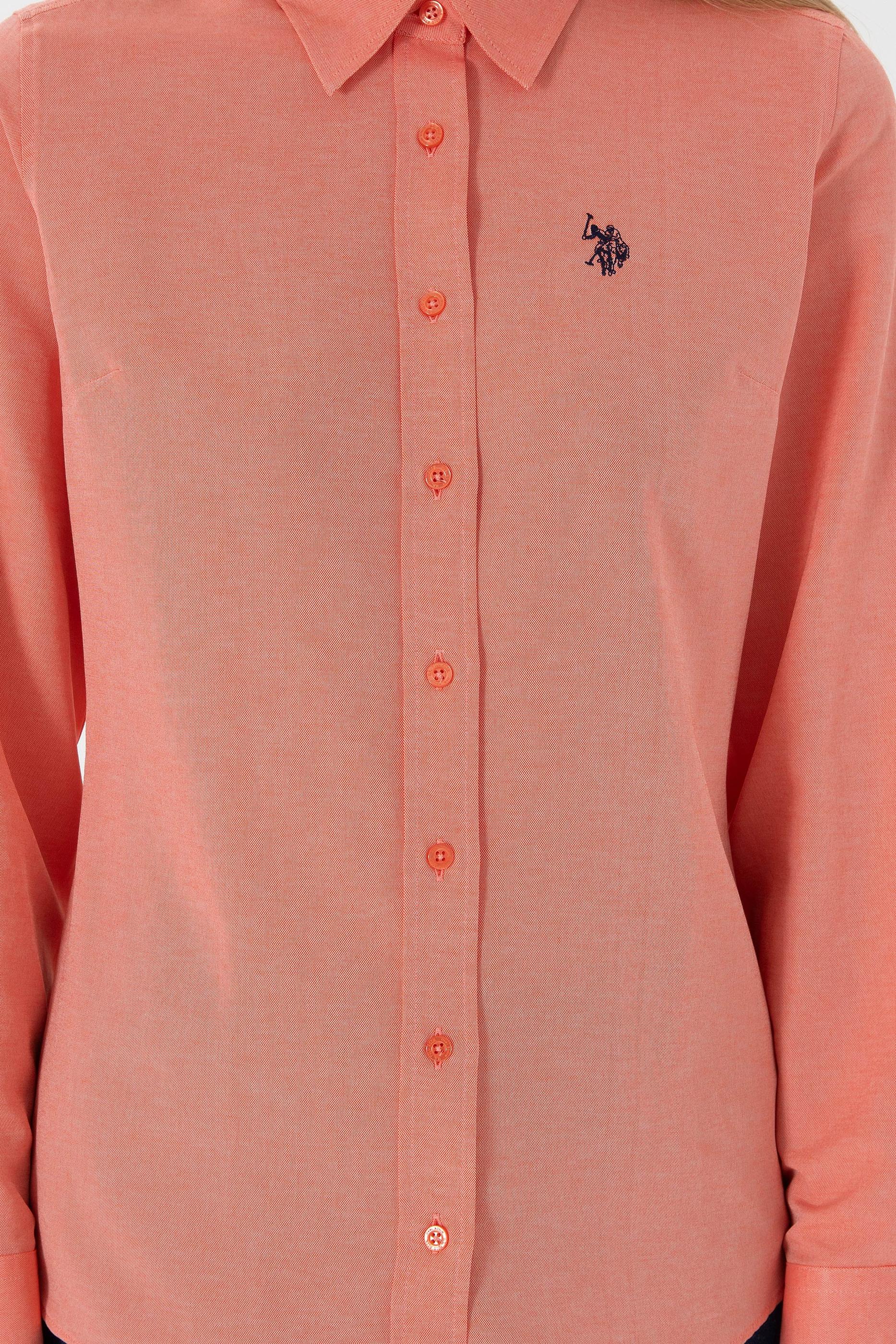 Kadın Nar Çiçeği Uzun Kollu Basic Gömlek