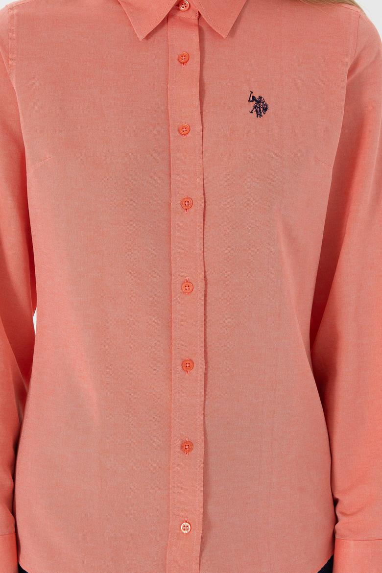 Kadın Nar Çiçeği Uzun Kollu Basic Gömlek - 50307726075