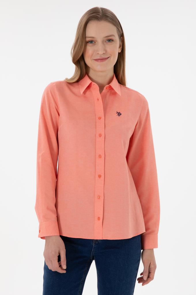 Kadın Nar Çiçeği Uzun Kollu Basic Gömlek