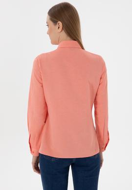 Kadın Nar Çiçeği Uzun Kollu Basic Gömlek - 50307726075