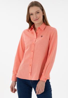 Kadın Nar Çiçeği Uzun Kollu Basic Gömlek - 50307726075