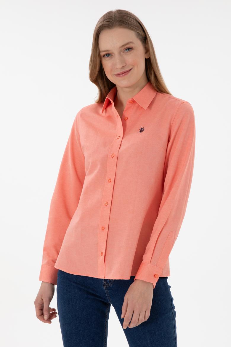 Kadın Nar Çiçeği Uzun Kollu Basic Gömlek - 50307726075