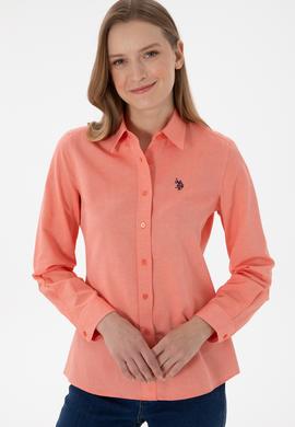 Kadın Nar Çiçeği Uzun Kollu Basic Gömlek - 50307726075