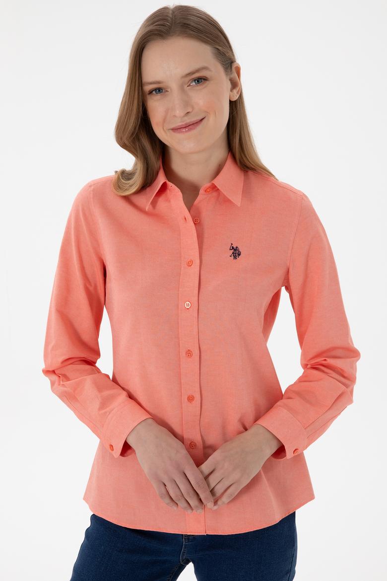 Kadın Nar Çiçeği Uzun Kollu Basic Gömlek - 50307726075