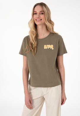 Kadın Vizon Bisiklet Yaka Tişört - 50311694012