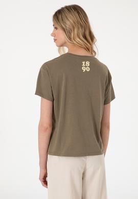 Kadın Vizon Bisiklet Yaka Tişört - 50311694012