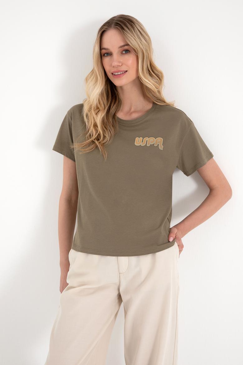 Kadın Vizon Bisiklet Yaka Tişört - 50311694012