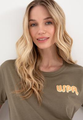 Kadın Vizon Bisiklet Yaka Tişört - 50311694012