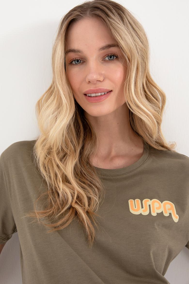 Kadın Vizon Bisiklet Yaka Tişört - 50311694012