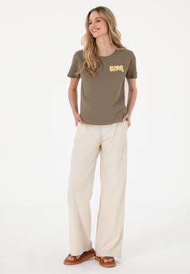 Kadın Vizon Bisiklet Yaka Tişört - 50311694012