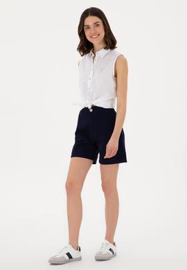 Kadın Lacivert Dokuma Şort - 50309125001