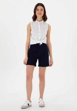 Kadın Lacivert Dokuma Şort - 50309125001