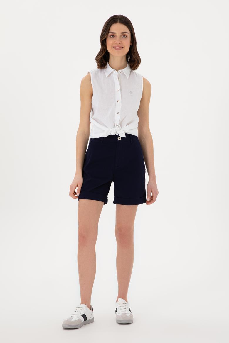 Kadın Lacivert Dokuma Şort