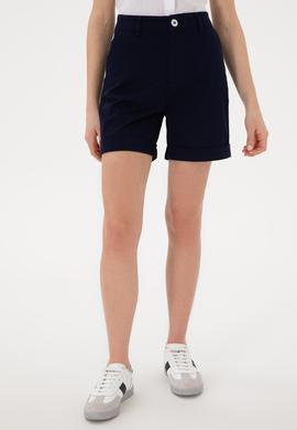 Kadın Lacivert Dokuma Şort - 50309125001