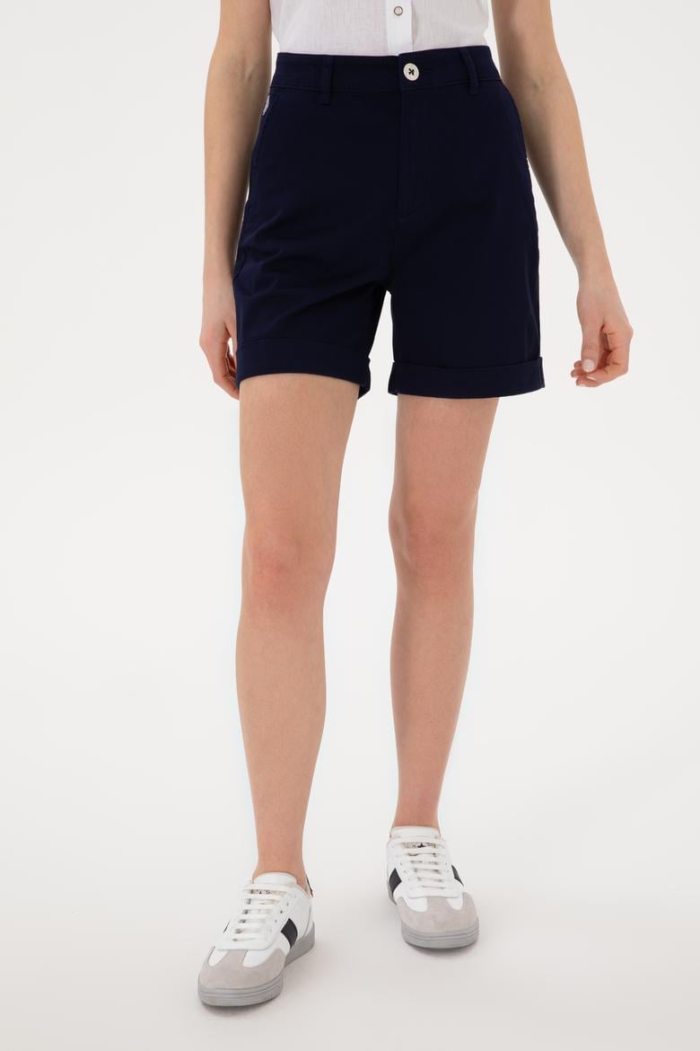 Kadın Lacivert Dokuma Şort - 50309125001