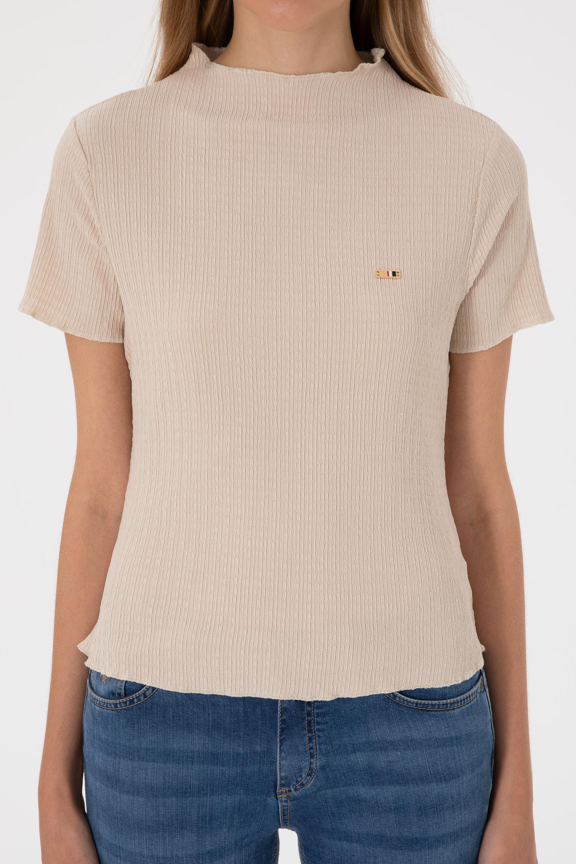 Kadın Taş Dik Yaka Tişört