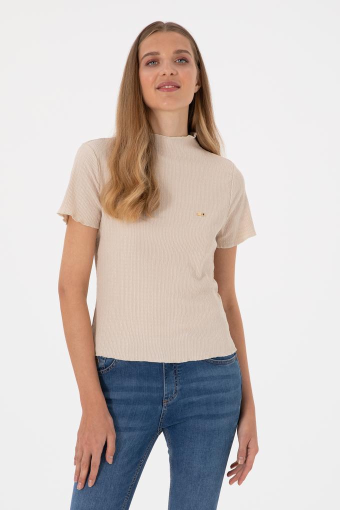 Kadın Taş Dik Yaka Tişört