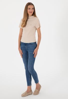 Kadın Taş Dik Yaka Tişört - 50312951044