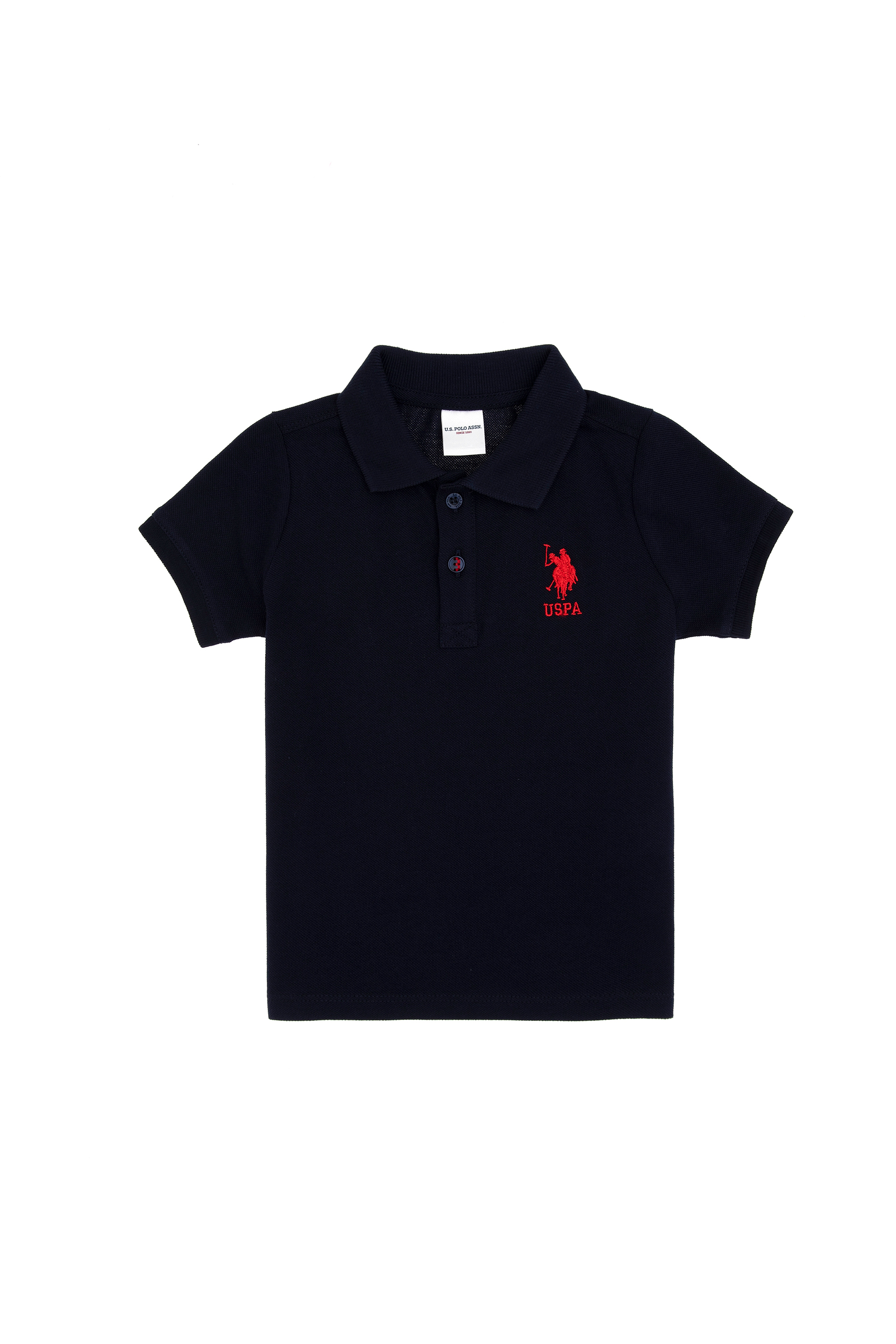 Erkek Bebek Lacivert Basic Polo Yaka Basic Tişört - Image 1