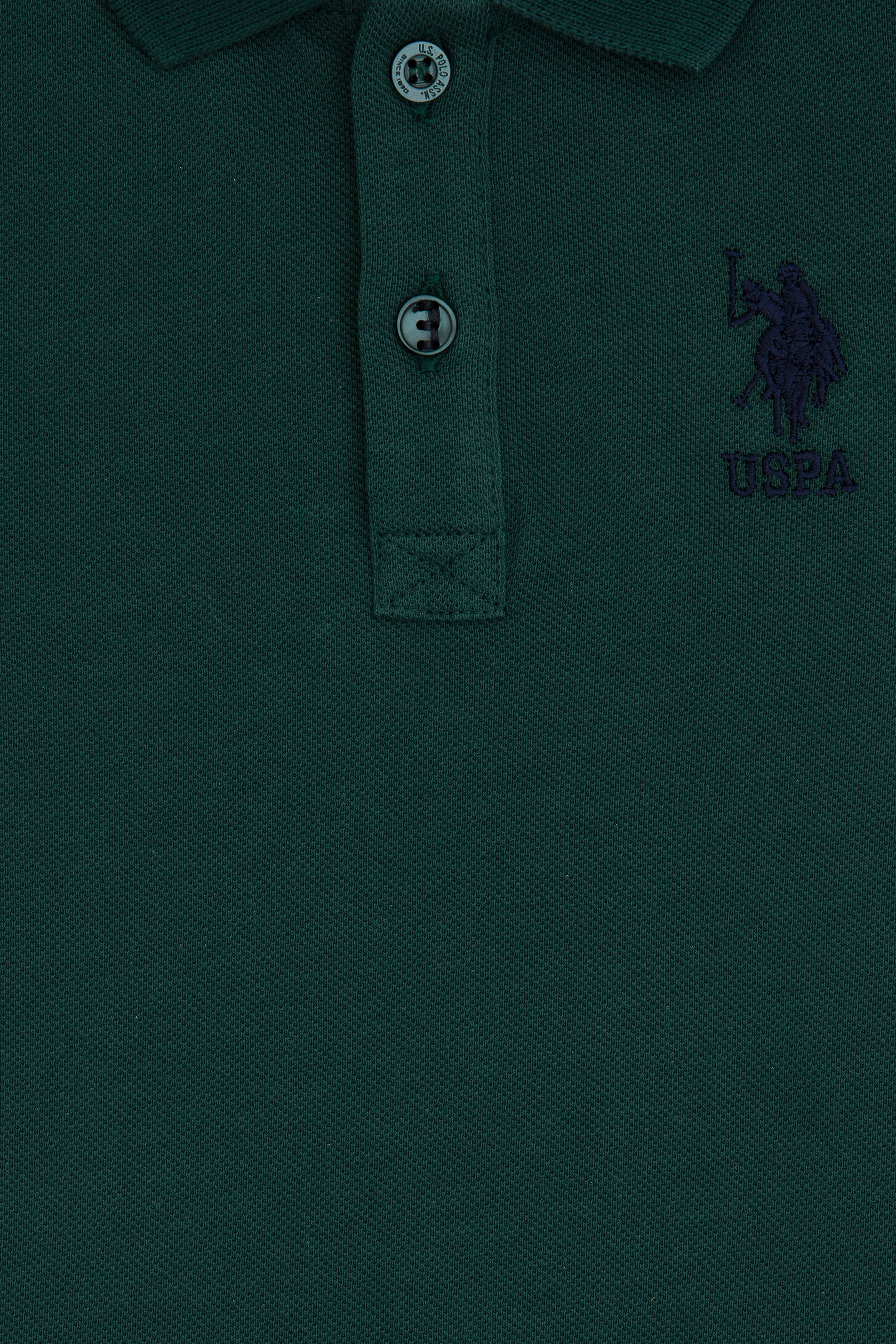 Erkek Bebek Koyu Yeşil Basic Polo Yaka Tişört