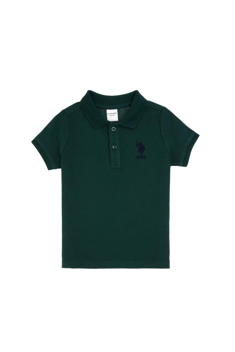 Erkek Bebek Koyu Yeşil Basic Polo Yaka Tişört