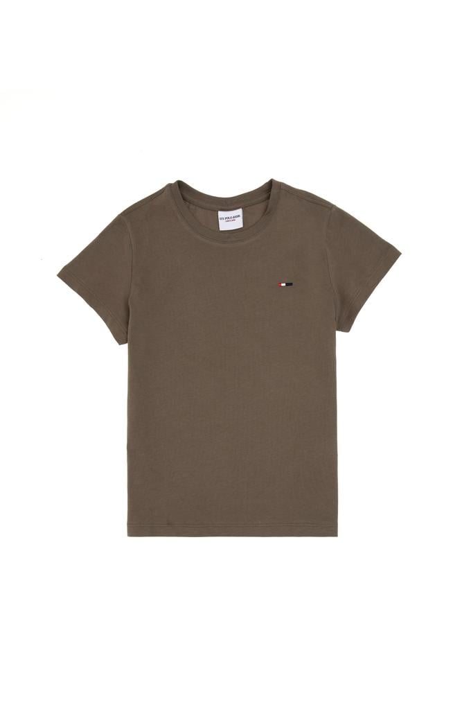 Erkek Çocuk Vizon Basic Bisiklet Yaka Tişört