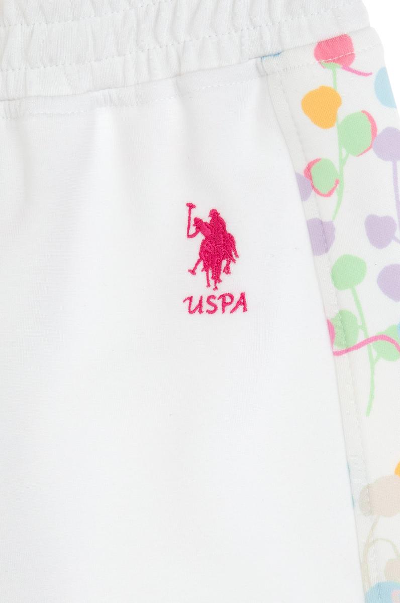 Kız Çocuk Beyaz Carrot Fit Renkli Baskılı Eşofman Altı