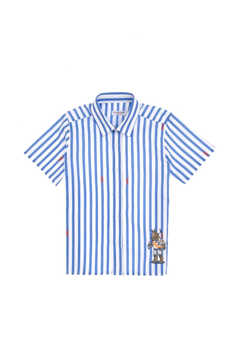 Erkek Çocuk İndigo Kısa Kollu Gömlek