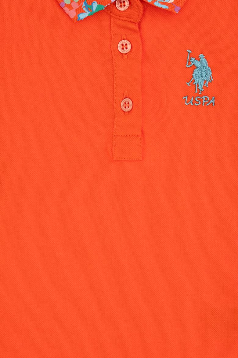 Kız Çocuk Nar Çiçeği Polo Yaka Tişört - 50306344036