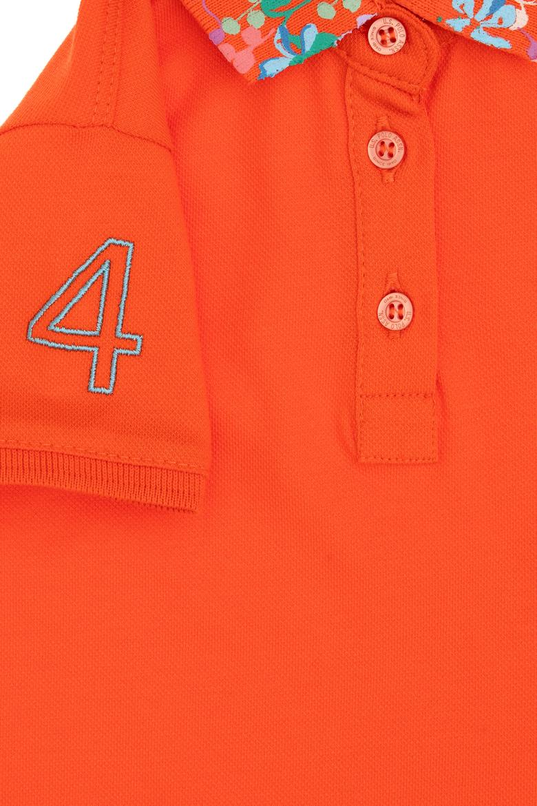 Kız Çocuk Nar Çiçeği Polo Yaka Tişört - 50306344036