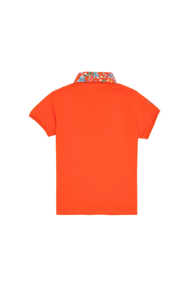 Kız Çocuk Nar Çiçeği Polo Yaka Tişört - 50306344036