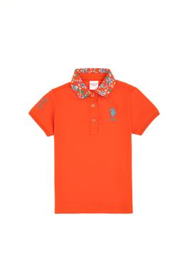 Kız Çocuk Nar Çiçeği Polo Yaka Tişört - 50306344036