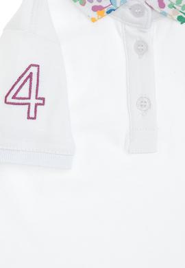 Kız Çocuk Beyaz Polo Yaka Tişört - 50306344035