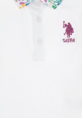 Kız Çocuk Beyaz Polo Yaka Tişört - 50306344035