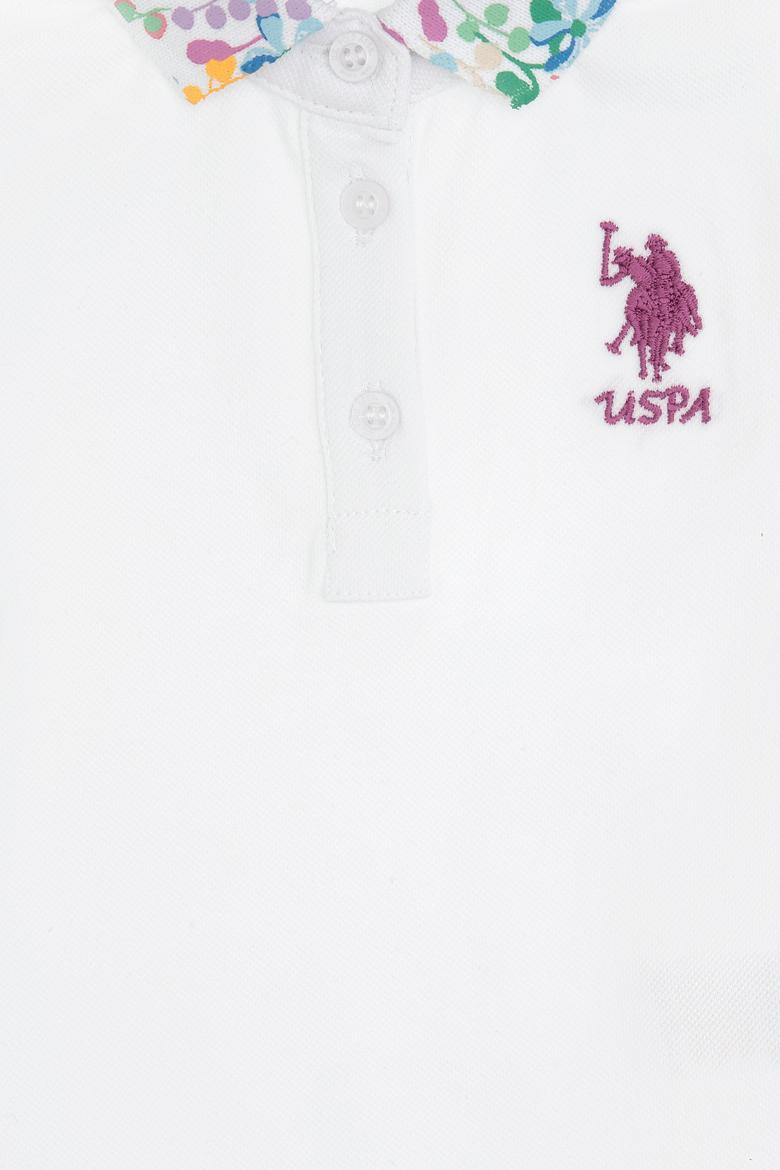 Kız Çocuk Beyaz Polo Yaka Tişört - 50306344035