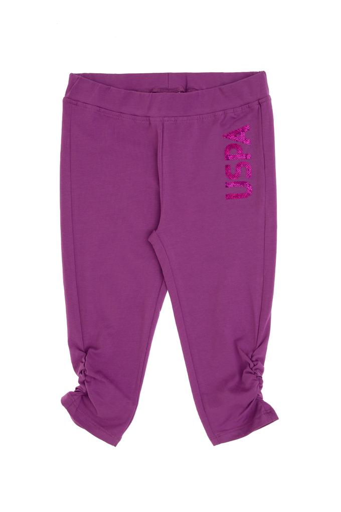 Kız Çocuk Menekşe Payet İşlemeli  Büzgü Detaylı Eşofman Altı