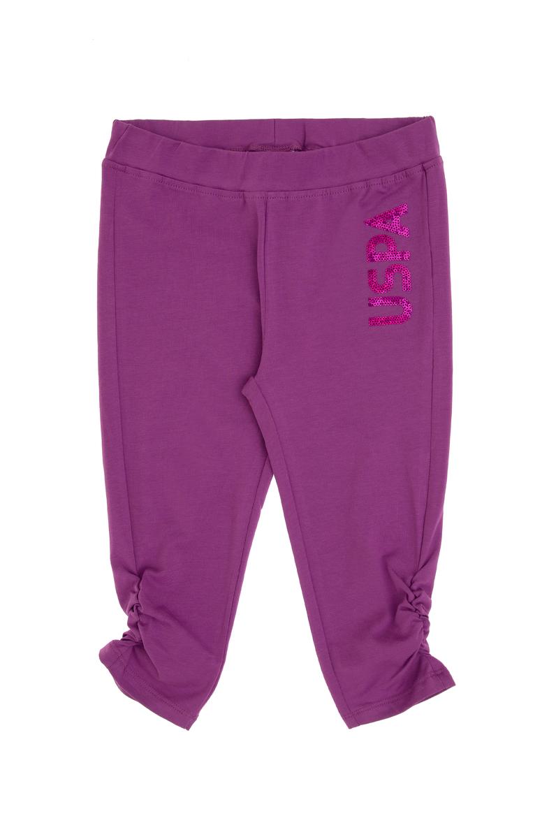 Kız Çocuk Menekşe Payet İşlemeli  Büzgü Detaylı Eşofman Altı