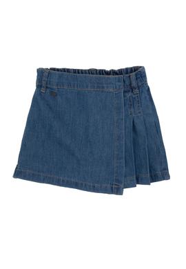 Kız Çocuk Mavi Pile Detaylı Jean Şort Etek - 50308075005