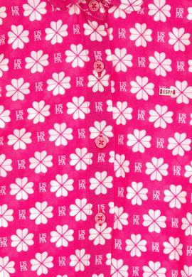 Kız Çocuk Fuşya Çiçek Desenli Bağlamalı Kolsuz Gömlek - 50306580010