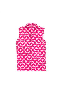 Kız Çocuk Fuşya Çiçek Desenli Bağlamalı Kolsuz Gömlek - 50306580010