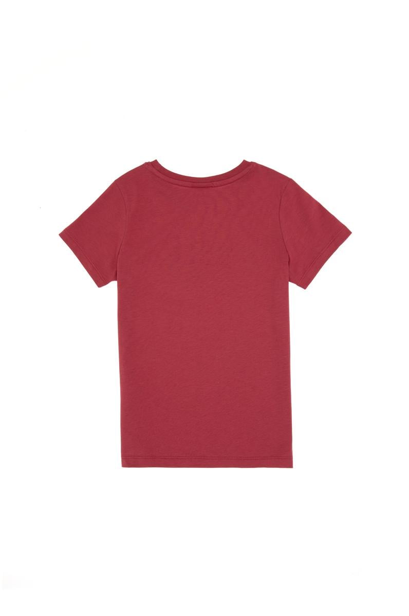 Erkek Çocuk Vişne Bisiklet Yaka Tişört