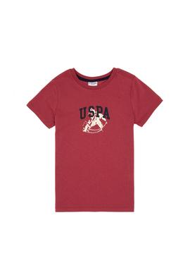 Erkek Çocuk Vişne Bisiklet Yaka Tişört - 50307313027