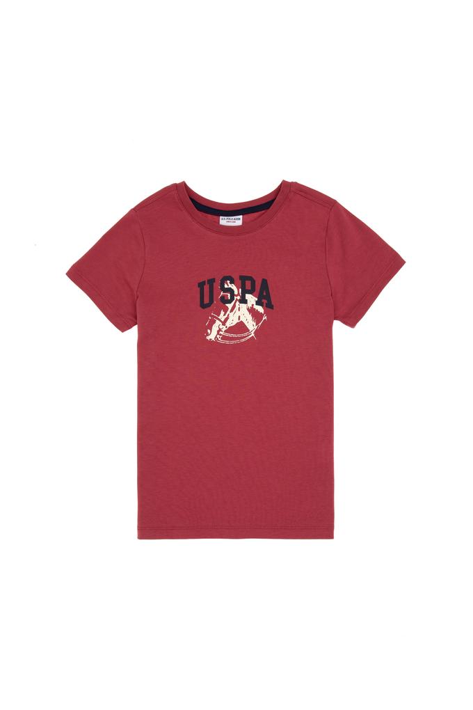 Erkek Çocuk Vişne Bisiklet Yaka Tişört